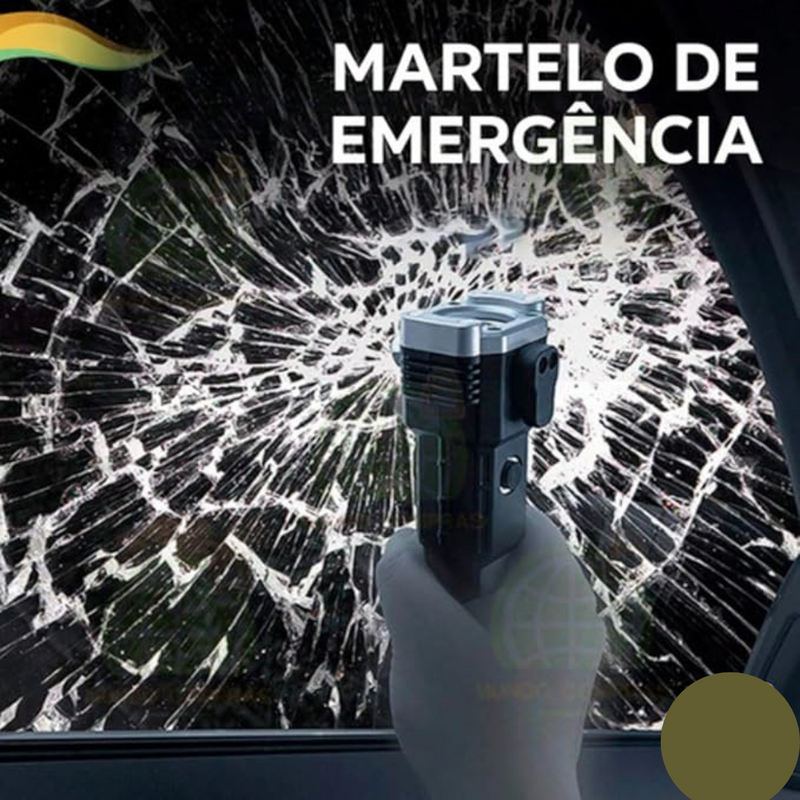 Lanterna LED Martelo Multifuncional de Emergência BBL-2023- Preto