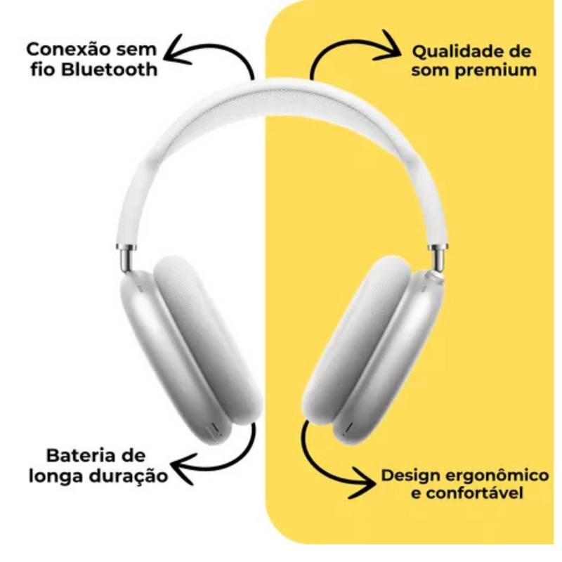 Fone de Ouvido Bluetooth P9 AIR Prata