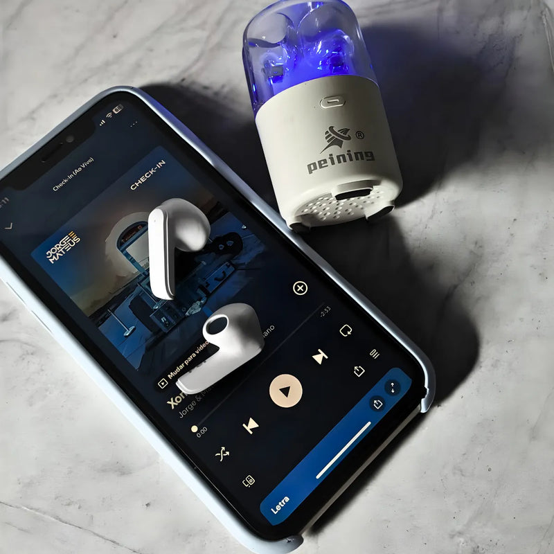 kit de caixa de som e fone Bluetooth