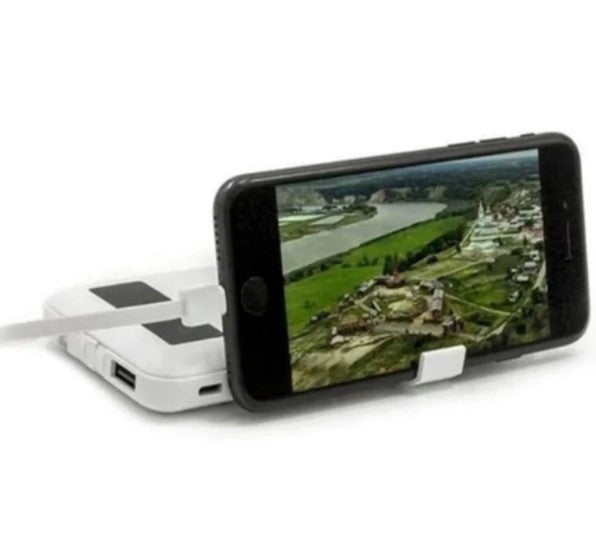 Carregador Portátil Com Cabo de Potência e Suporte Celular