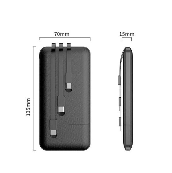 Carregador Portátil Com Cabo de Potência e Suporte Celular