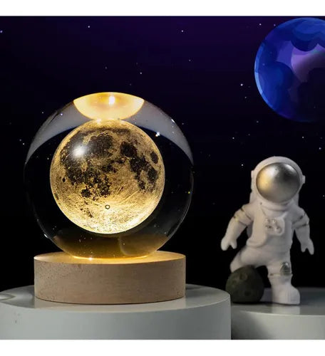 Luminária de Mesa Sistema Solar 3D em Cristal Sortidos