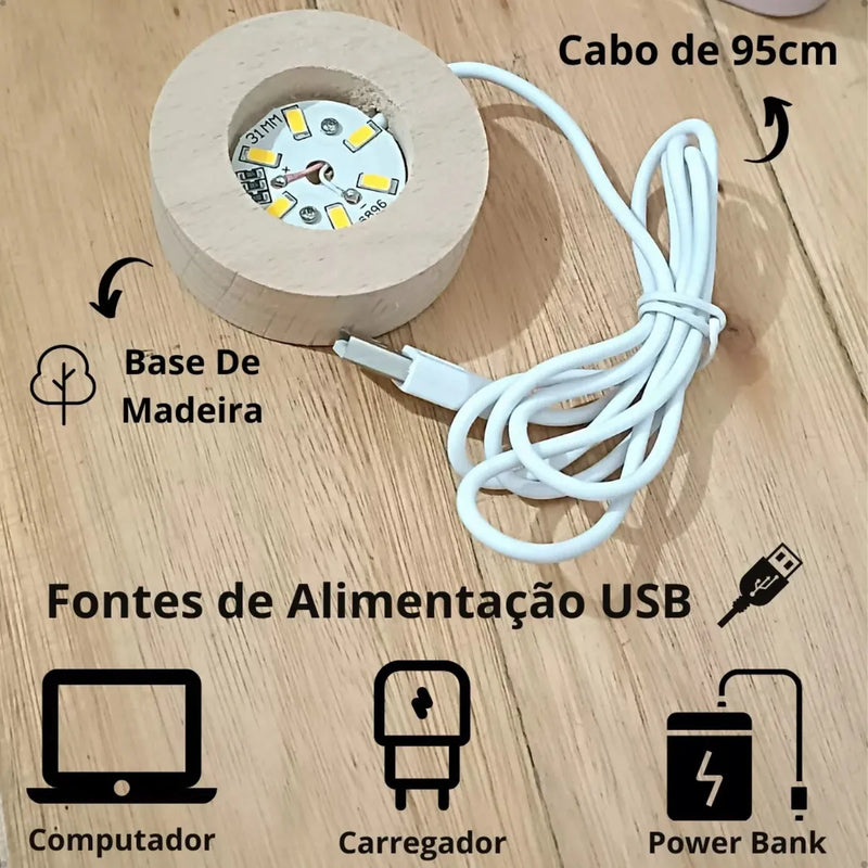 Luminária de Mesa Sistema Solar 3D em Cristal Sortidos