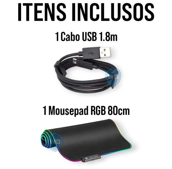 Mouse Pad Gamer Speed LED BM-791 – Extra Grande e RGB
