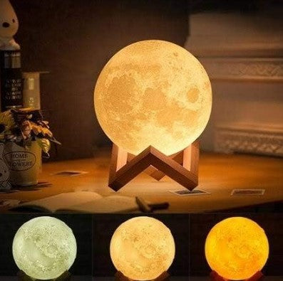 Umidificador de Ar Ultrassônico com Luminária Lua 3D
