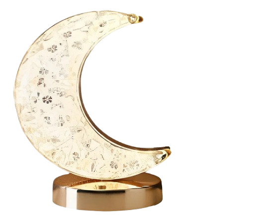 Luminária Lua Abajur Cristal LED Touch Recarregável USB