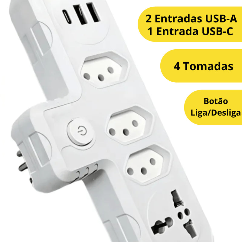 Adaptador Tomada Benjamin T USB-A e USB-C BM-8704A