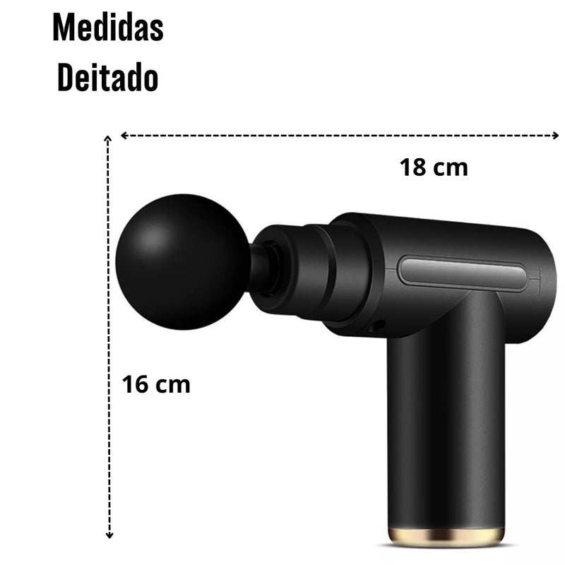 Mini Pistola de Massagem Elétrica com 6 Velocidades e Acessórios Cores Sortidas