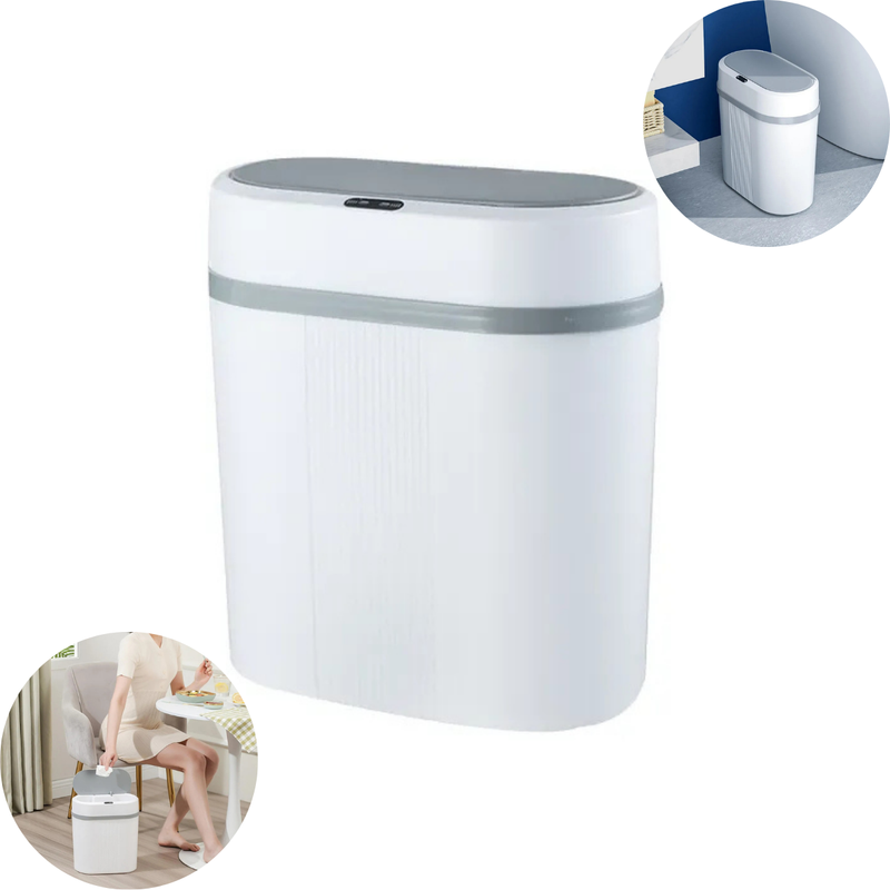 Lixeira Inteligente 12L com Sensor Automático – Branca