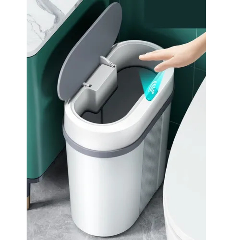 Lixeira Inteligente 12L com Sensor Automático – Branca