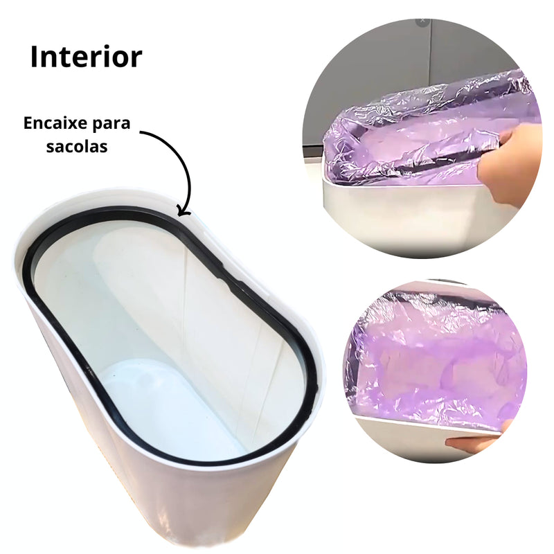 Lixeira Inteligente 12L com Sensor Automático – Branca