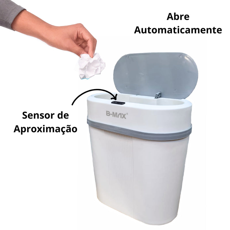 Lixeira Inteligente 12L com Sensor Automático – Branca