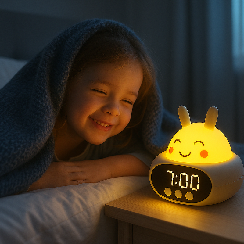 Despertador Coelho com Luz Noturna Infantil