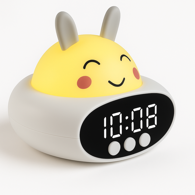 Despertador Coelho com Luz Noturna Infantil