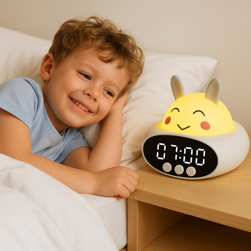 Despertador Coelho com Luz Noturna Infantil