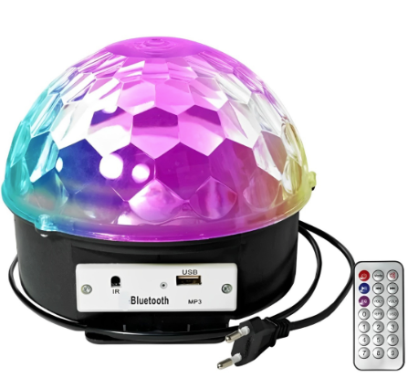 Globo Bola Maluca de Luz LED com Som Bluetooth