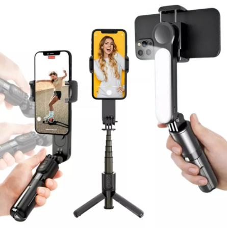 Gimbal Estabilizador 2 Eixos com Tripé e LED