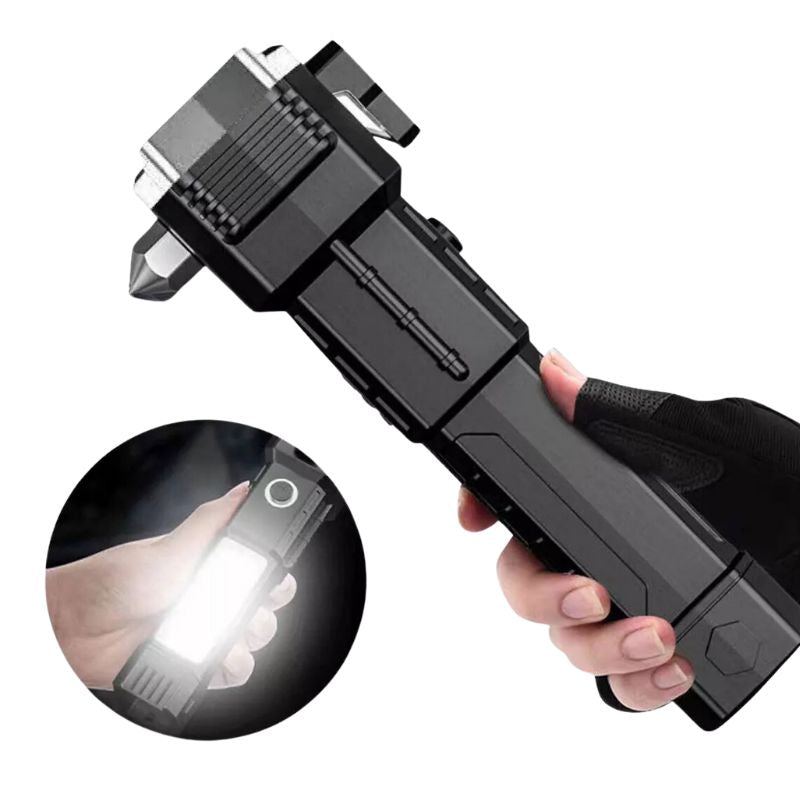 Lanterna LED Martelo Multifuncional de Emergência BBL-2023- Preto
