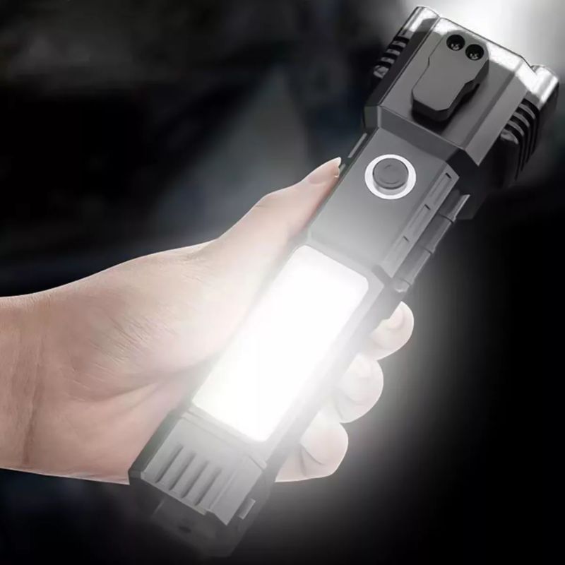 Lanterna LED Martelo Multifuncional de Emergência BBL-2023- Preto