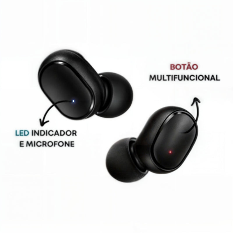 Fone TWS Bluetooth 5.0 Redmi com Microfone – Som Imersivo 2 Kits